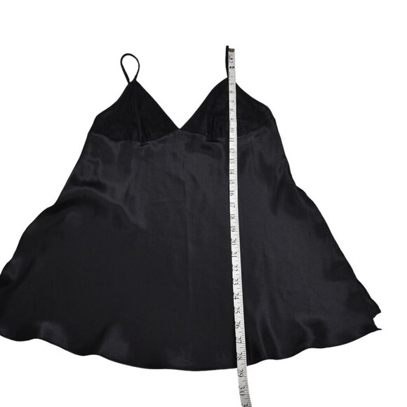 La Senza Slip Dress Nightgown Side Slits Lingerie Black Teddy Size Large - Picture 11 of 12